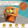 thumbnail image 7 of Ktaxon Outdoor Wood Side Table, Small Square Patio Coffee Table Accent Table, Weather Resistant End Table for Indoor Outdoor Balcony Lawn Pool, Teak Finish, 7 of 7