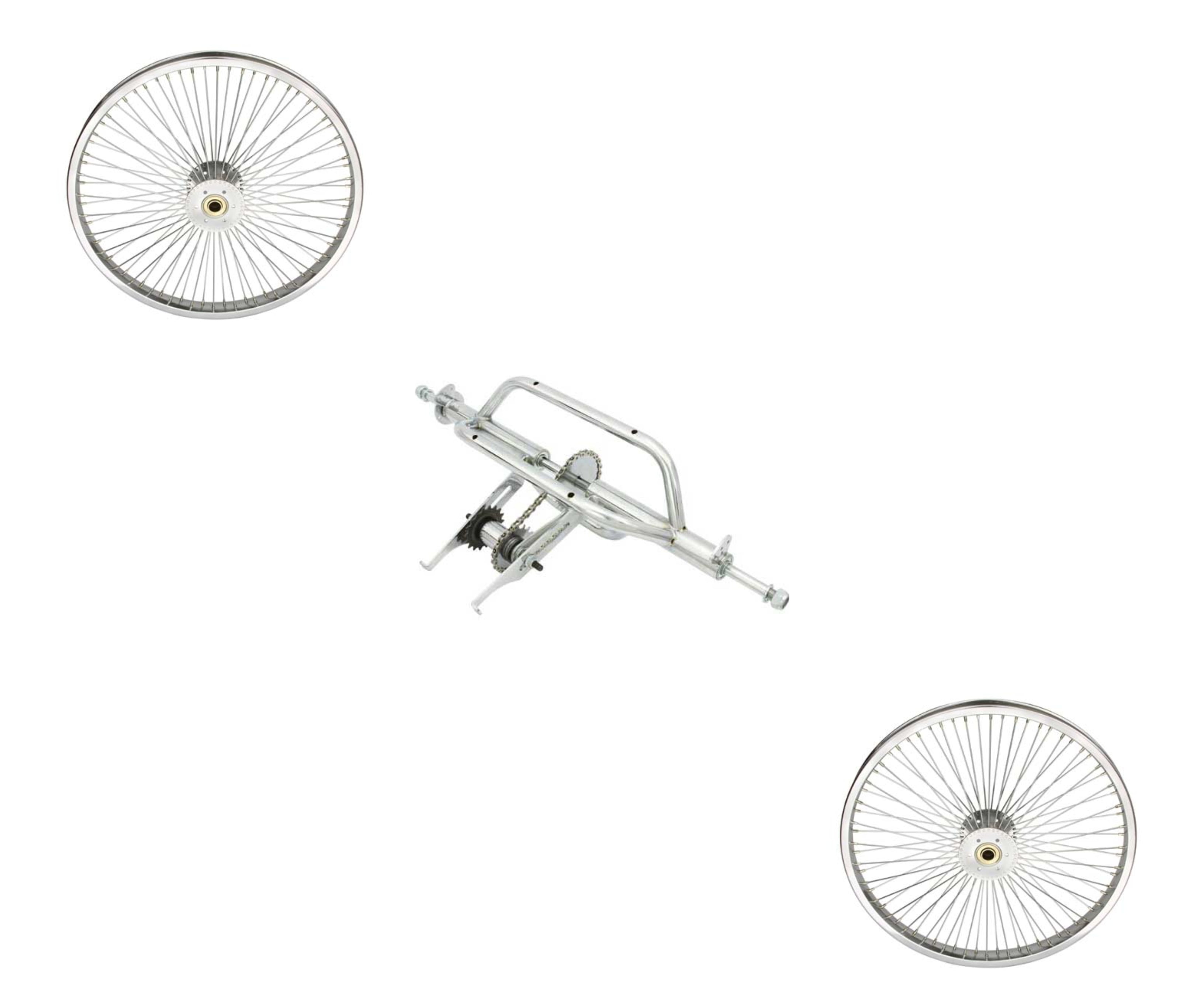 Chrome Trike Conversion Kit for 20 inch Bicycle. Comes with Two 20 inch
