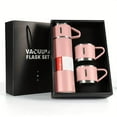 thumbnail image 2 of Stainless Steel Vacuum Insulated Thermos Bottle with Drinking Cup, Leakproof Double Wall Travel Flask for Hot & Cold Coffee, Tea & Water(Pink,500ML / 17Oz), 2 of 7