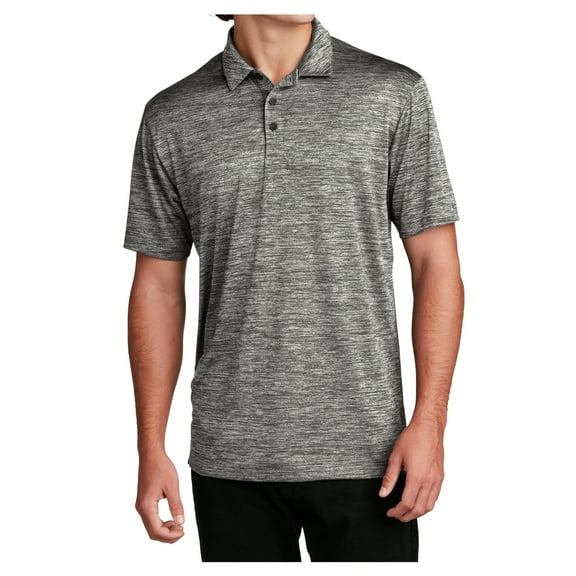 Yellow Rooster Men's PosiCharge Electric Heather Polo Male T-Shirts Black Electric XS