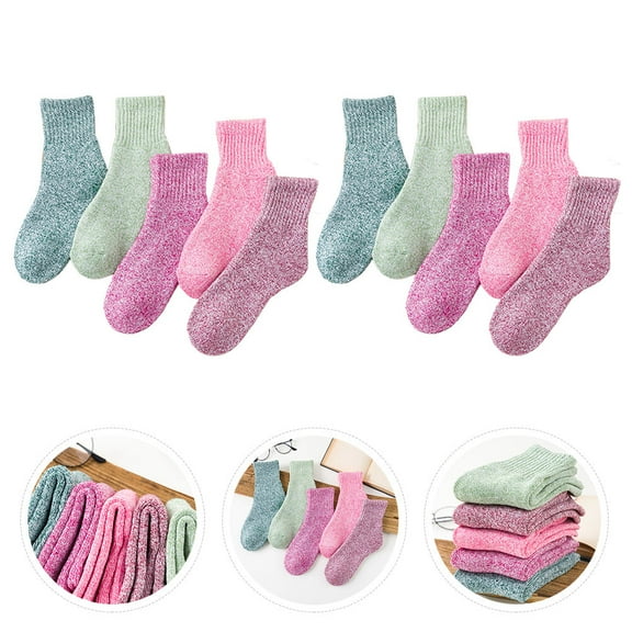 Phenofice 5Pairs Women Socks Cotton Mid Tube Warm and Sweat Releasing for Casual Wear