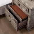 thumbnail image 4 of Furniture of America Penny Adult Transitional 3-Drawer Nightstand, Warm Gray, 4 of 6