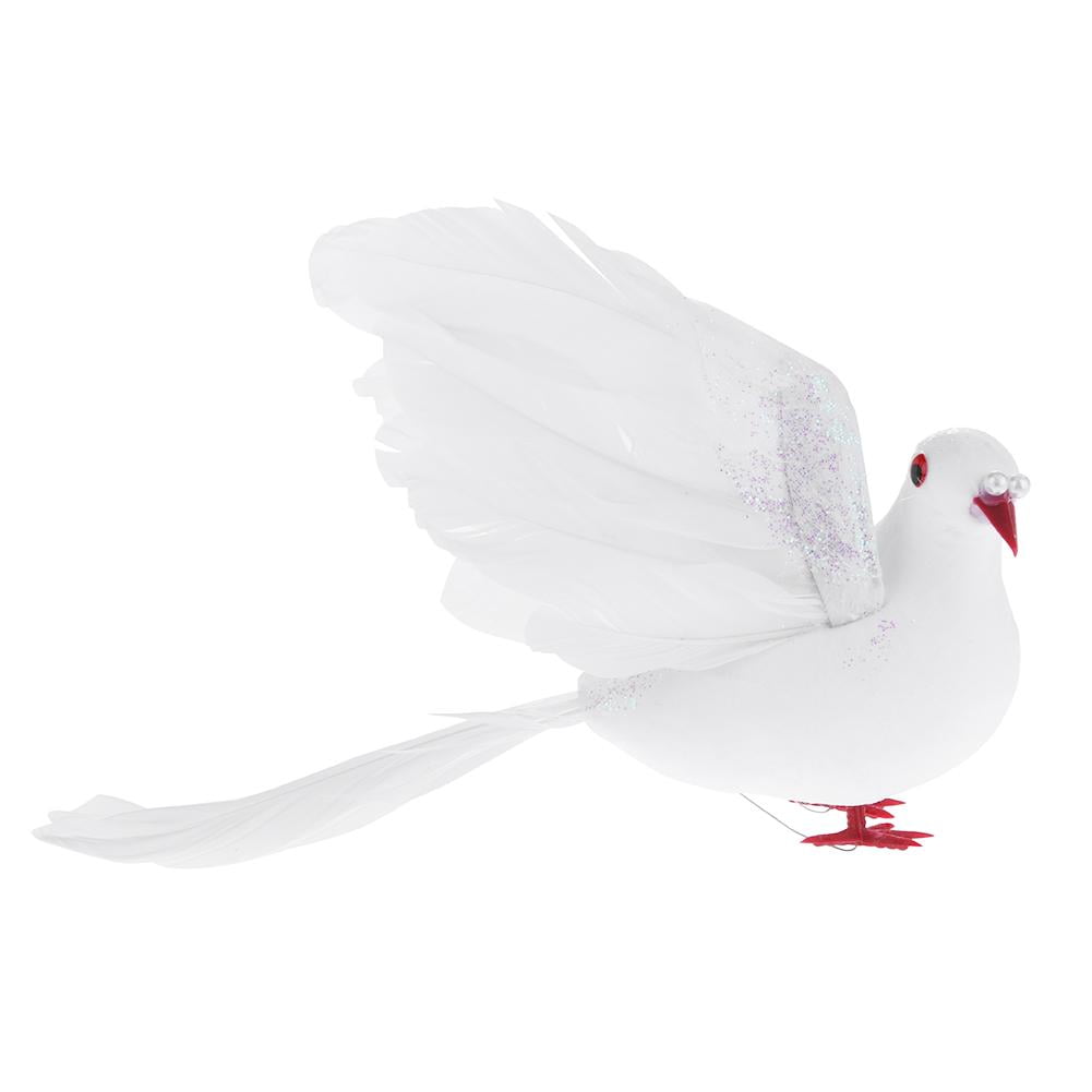 Yucurem White Artificial Foam Feather Spreading Wings Simulation Dove ...