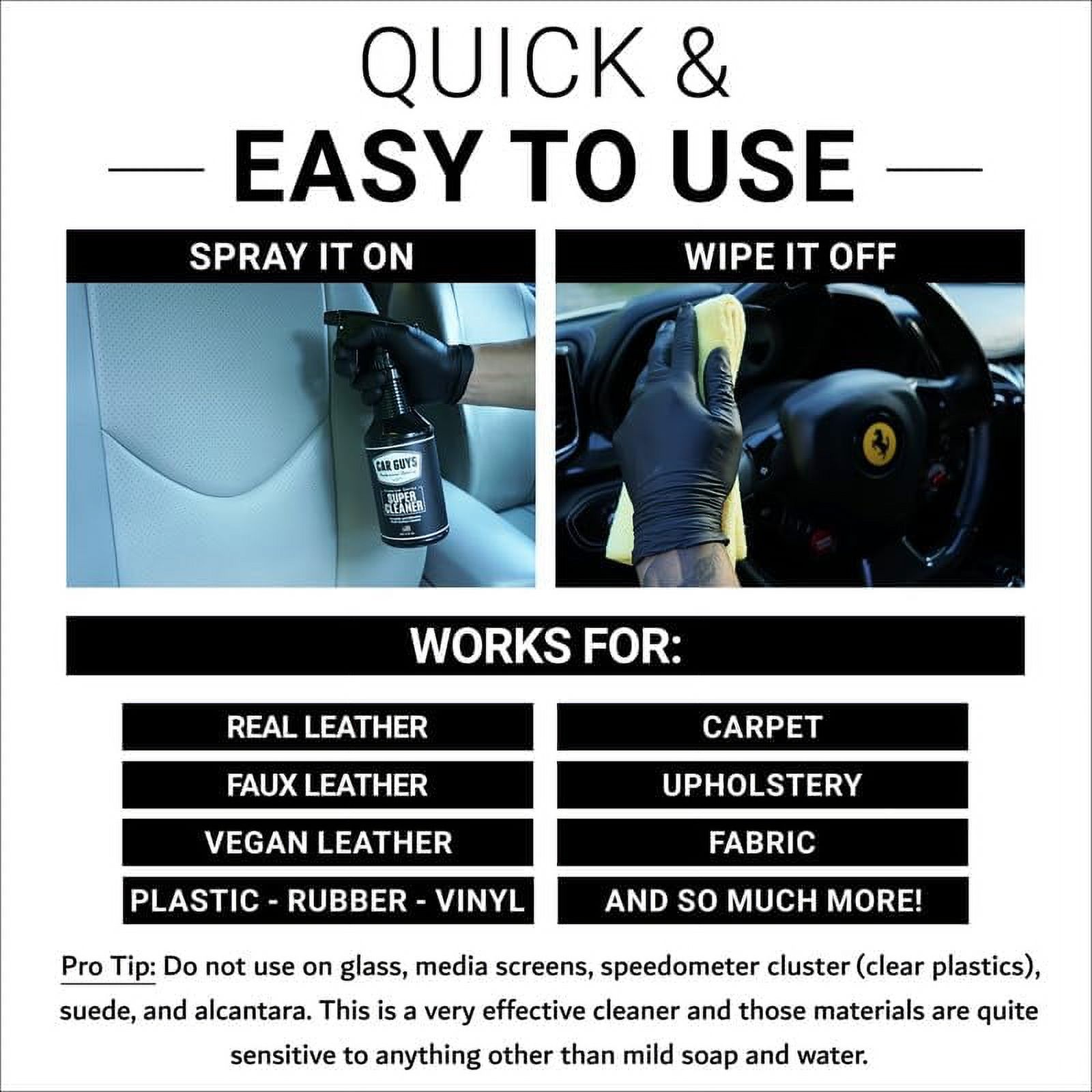 CarGuys Super Cleaner - Effective All Purpose Cleaner - Best for Leather Vinyl Carpet Upholstery Plastic Rubber and Much More! - 18 oz Kit - image 3 of 5