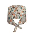 thumbnail image 2 of Kdxio Squirrels and Trees Pattern Turban Hat for Women Men Comfortable Adjustable Cleaning Working Cap with Sweatband, 2 of 8