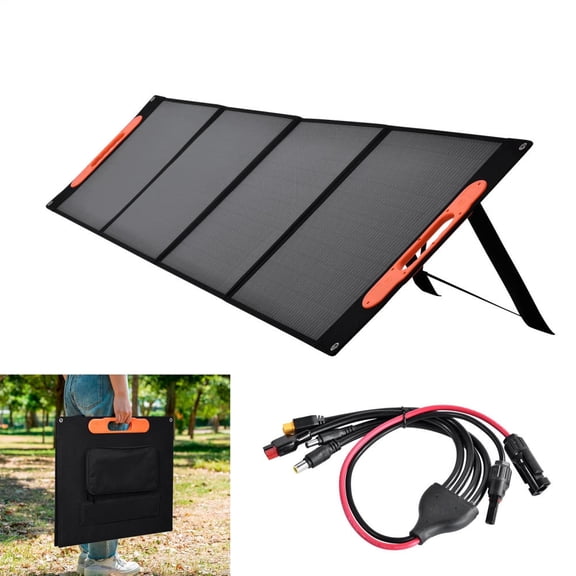 Upgraded 200W Foldable Solar Panel, 23.5% High Efficiency ETFE Charger with Solar Cable, IP65 Waterproof with Adjustable Kickstands for RV Camping