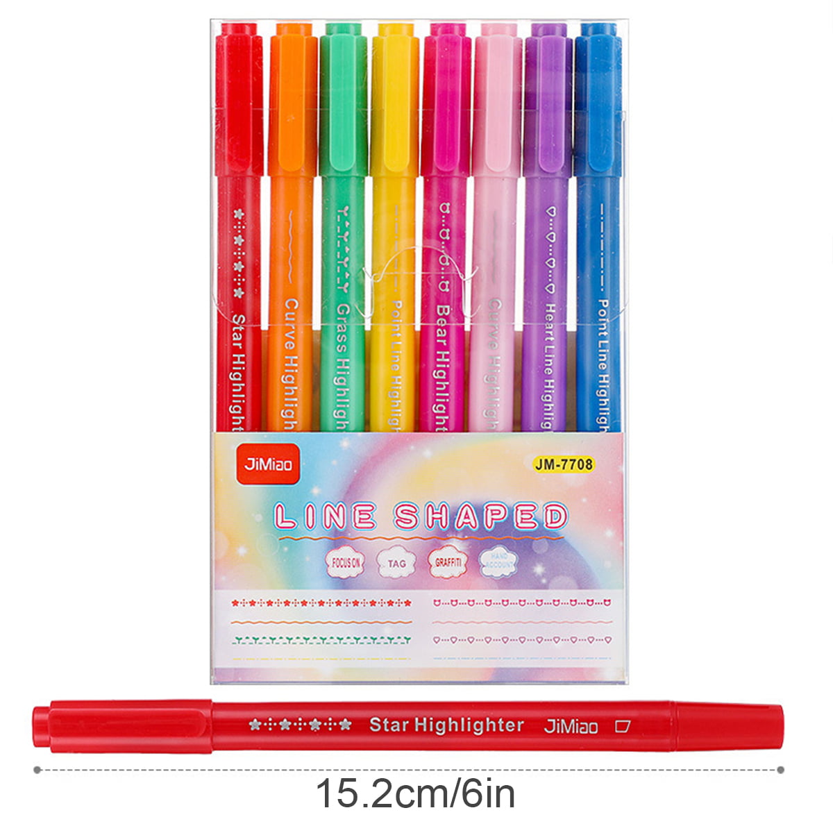 KLASSYWORLD Designer Linear Roller Curve Highlighter Pens  Set, 6 Colored - Cool Pens For Kids And Adults, Highlighter Pens For Study,  Book, Drawing, Office Use, Card-decorating (Multicolor)