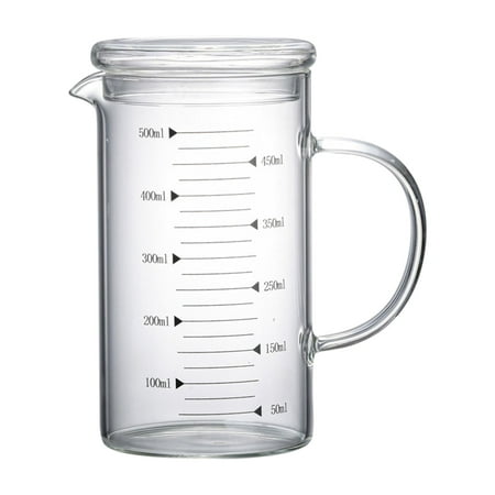 

Household Measuring Cup Heat Resisttant Clear Fridge Juice Jug Sealed Containers Juice Cups Tea Water for Gifts 500ml