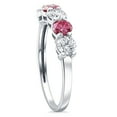 thumbnail image 2 of Pompeii 1 Ct Pink Diamond Five Stone Anniversary Wedding Ring 14k White Gold Lab Grown, 2 of 4