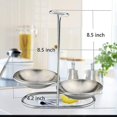 thumbnail image 1 of Soporte para cucharones de sopa de acero inoxidable, soporte vertical para cucharones de sopa con mango largo, soporte para cucharones de sopa plateado (doble), 1 of 4