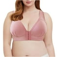 thumbnail image 2 of CHUANK Front-Closure Wireless Leisure Bra - Comfortable Plus Size Bras For Women Purple L, 2 of 9