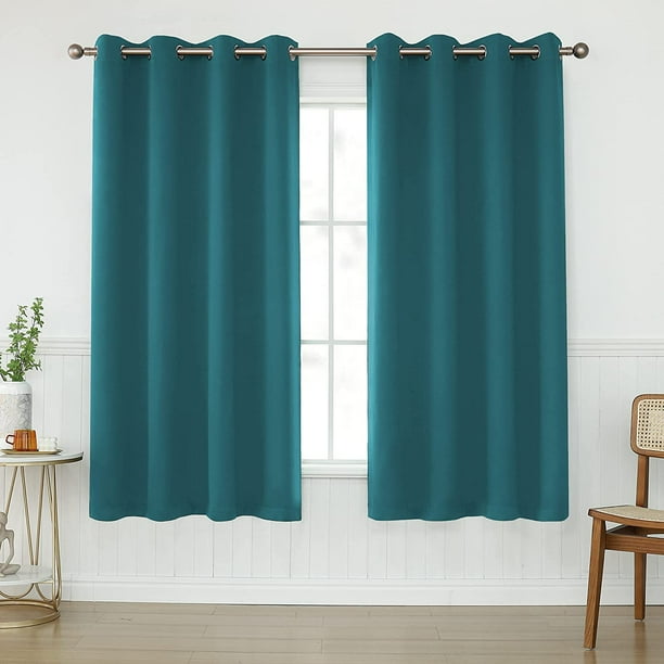 Teal Blackout Curtains 63 Inch Length For Bedroom Grommet Room Darkening Summer Ds Panels Living School 2 52w X 63l Com Teal Blackout Curtains 63 Inch Length, Blackout Curtains Window Length