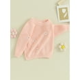 thumbnail image 3 of Bagilaanoe Toddler Baby Girl Knitted Sweater Long Sleeve Flower Pullover 3M 6M 9M 12M 18M 24M 3T 4T 5T Kids Warm Jumpers Tops Fall Loose Knitwear, 3 of 8