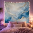 thumbnail image 2 of Soft Blue Marble with Cloudy White Areas, Serene Abstract Style for Abstract Art Fans, Modern Wall Art, Housewarming Gift, Tapestry Wall Hanging for Bedroom and Dorm, 2 of 7