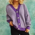 thumbnail image 2 of Aoochasliy Womens Sweaters Clearance Pullover Cardigan V-Neck Long Sleeve Autumn Cardigan Blouse Button Pullver Tops, 2 of 5