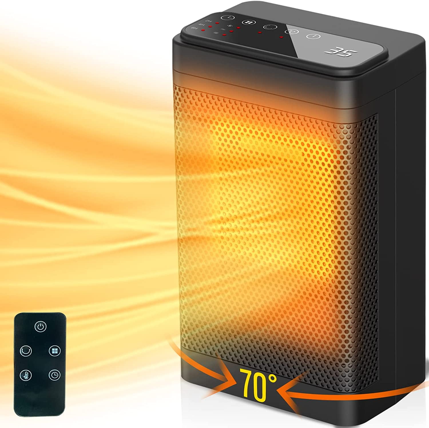 Portable Space Heater 1500W Ceramic Electric Heaters Indoor Use with