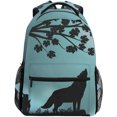 thumbnail image 1 of Mochila de Viaje Blueangle Evening Moon Wolf Print para la Escuela Resistente al Agua Blueangle, 1 of 3