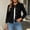 Black, variant on QIYAGBSA Denim Jacket for Women Soft Collarless Button Down Peplum Ruffle Hem Long Sleeve Slim Fit Fall Casual Outerwear Stretch Layer Everyday Wear (Blue, M)