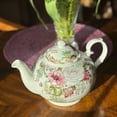 thumbnail image 3 of STP GOODS Dream Garden Bone China Teapot in Gift Box 33.8 fl oz (1 L) Floral Kitchen Teapot for Loose Tea Bone China Tea Pot Tea Brewer Tea and Coffee Pot Kettle for Blooming Teas, White Pink, 3 of 12