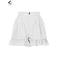 thumbnail image 3 of PULLIMORE Womens High Waist Shorts Baggy Ruffle Wide Leg Pleated Summer Hot Pants (XL, White), 3 of 6