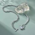 thumbnail image 3 of Collar con colgante de corazón de mariposa de plata con piedras preciosas, 45,72 cm JAMW Sencillez, 3 of 5