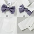 thumbnail image 4 of ZOEREA Toddler Baby Boy Clothes Suit Gentleman Wedding Outfits, Formal Dress Shirt+Bowtie+Vest+Boutonniere+Suspender Pants, 4 of 13