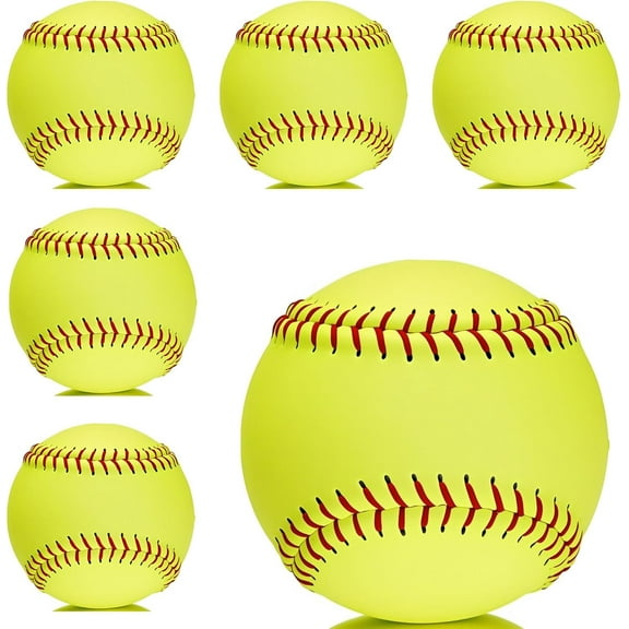 Official Size 12" Softballs - Fastpitch Practice & Training Balls, Leather Covered