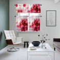 thumbnail image 5 of Red Rose Kitchen Curtains Valances and Tiers Set of 3 Floral Reflection Tier Curtains and Valance with Rod Pocket for Small Windows, 27.5"x24", 5 of 9