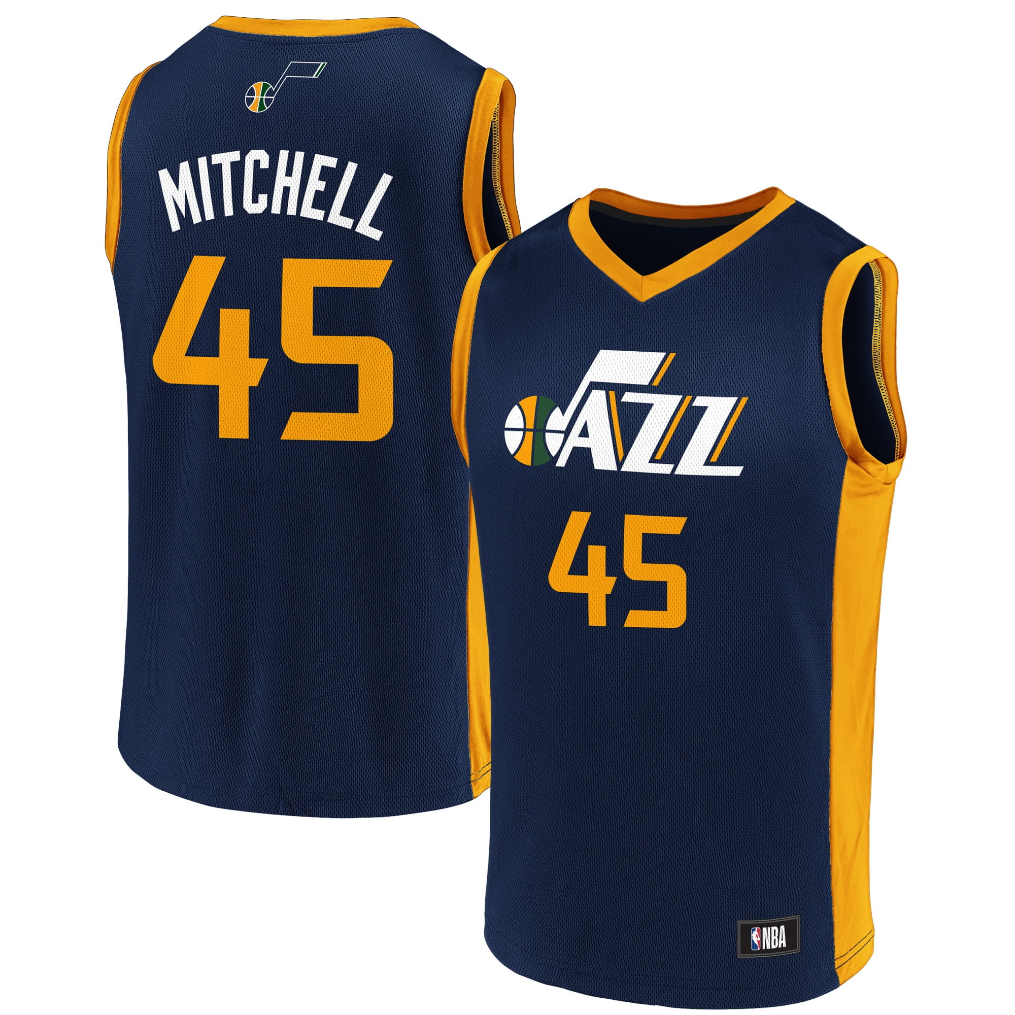 Fanatics Men's Fanatics Branded Donovan Mitchell Navy/Gold Utah Jazz Replica Jersey Walmart
