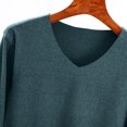 thumbnail image 6 of Aueoeo Shirt For Womens Plus Size Long Sleeve Tops V Neck Casual Loose Fits T-Shirts Lightweight Blouse Navy 5X-L, 6 of 7