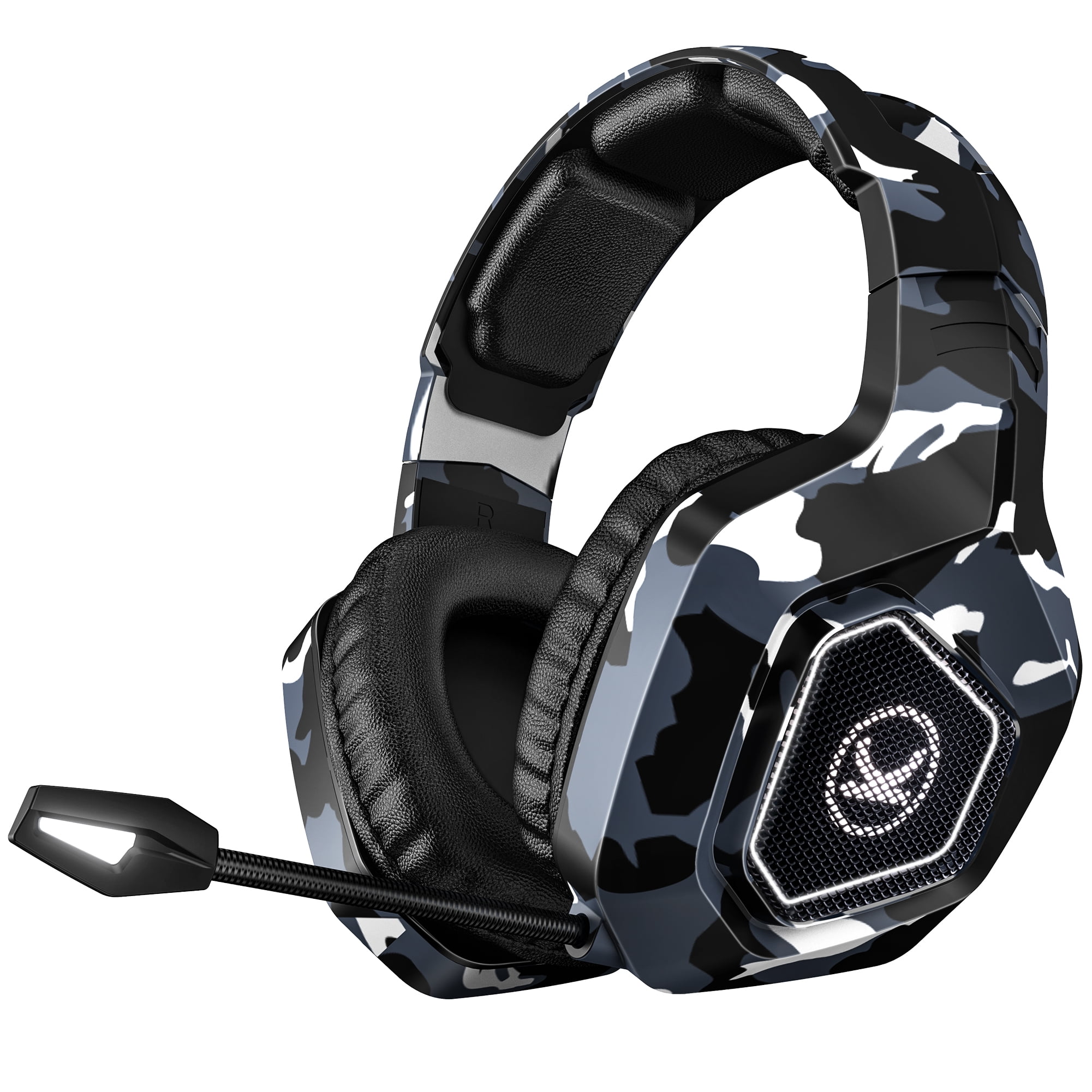 Vankyo Cm6600 Gaming Headset Pc Gaming Headphone With Microphone For Pc Ps5 Ps4 Switch Xbox One Controller Mac Laptop 7 1 Surround Sound Noise Cancelling Led Lights Camouflage Walmart Com