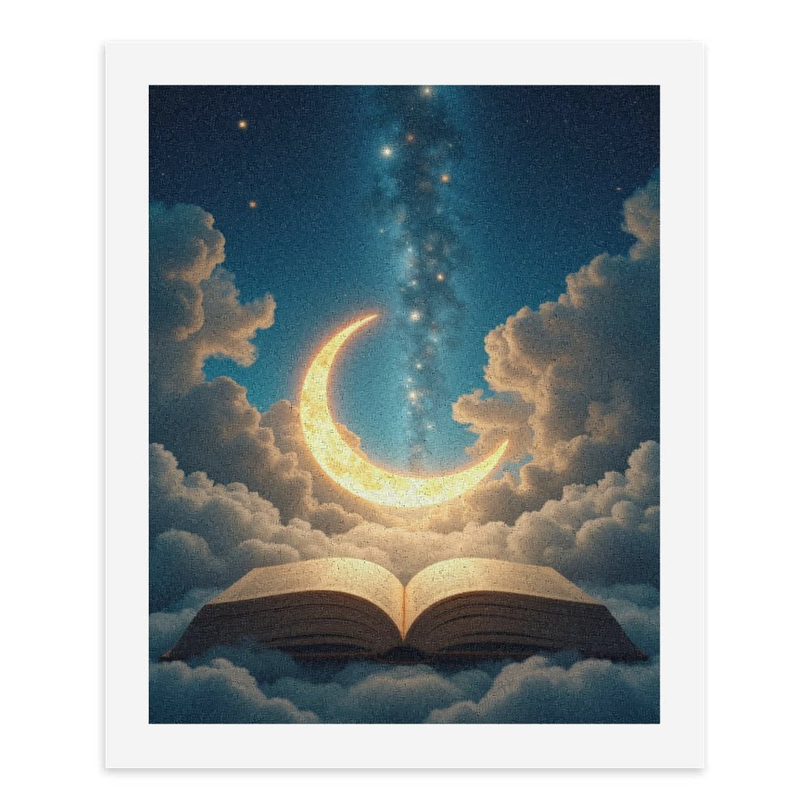 Paint By Numbers Kit for Adults Beginner - DIY Open Crescent Moon Sky Canvas Painting Kits for Adults, Frameless Paint By Number for Adults for Home Wall Decor 16x20 Inch