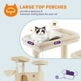 thumbnail image 5 of Allewie 81 Inches Multi-Level Tall Cat Tree for Large Cat, Cat Climbing Tree with Cat Condo and Hammock, Scratching Post, Wide Base, Beige, 5 of 7
