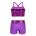 thumbnail image 2 of DPOIS Kids Girls 2 Piece Mermaid Scales Ballet Dance Sports Bra Crop Top with Shorts Rose Red 10, 2 of 7