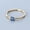 Gold, variant on Womens Adjustable Copper Ring with Blue Zircon Gemstone Inlay Fashion Jewelry Square Design Ring for Her 3mm Gem and