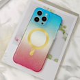 thumbnail image 2 of Magnetic for iPhone 13 Pro Max Phone Case for Women/Men, MagSafe Gradation Color Glitter Hard Case, Military Grade Drop Protection Shockproof Protective Case 6.7inch- Blue Gradation Pink, 2 of 12