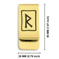 thumbnail image 2 of Stainless Steel Elder Futhark Raidho Rune Classic Slim Money Clip Credit Card Holder, 2 of 2