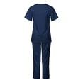 thumbnail image 3 of Ensemble de 2 Pcs Uniforme Médical d'Hôpital Unisexe Haut Pantalon Infirmière Dentiste, 3 of 4