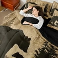 thumbnail image 5 of Manfei Brown Bear Adult 7-Piece Bedding Comforter Set, Rustic Animal Wildlife King Bedding Sets, Vintage Countryside Reversible Bed Sheets, Lightweight Room Decor, 5 of 8