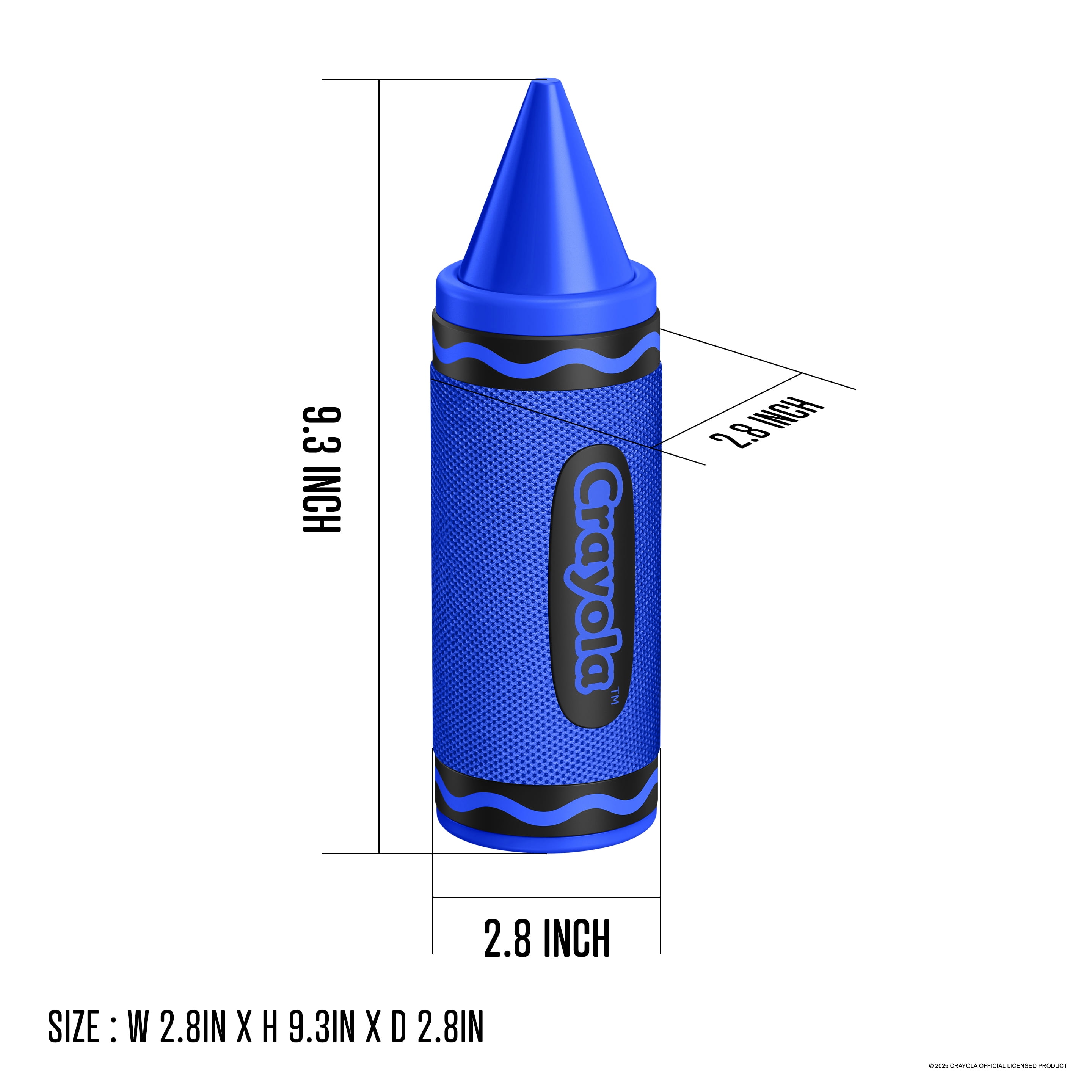 Crayola Kids Crayon Bluetooth Wireless Portable Speaker 20W PEAK Power HD Sound; Long Lasting Battery;1500mAh Battery All Day Playtime, TWS Pairing, BT 5.3, FM Radio Home/Party/Outdoor/Travel/Camping
