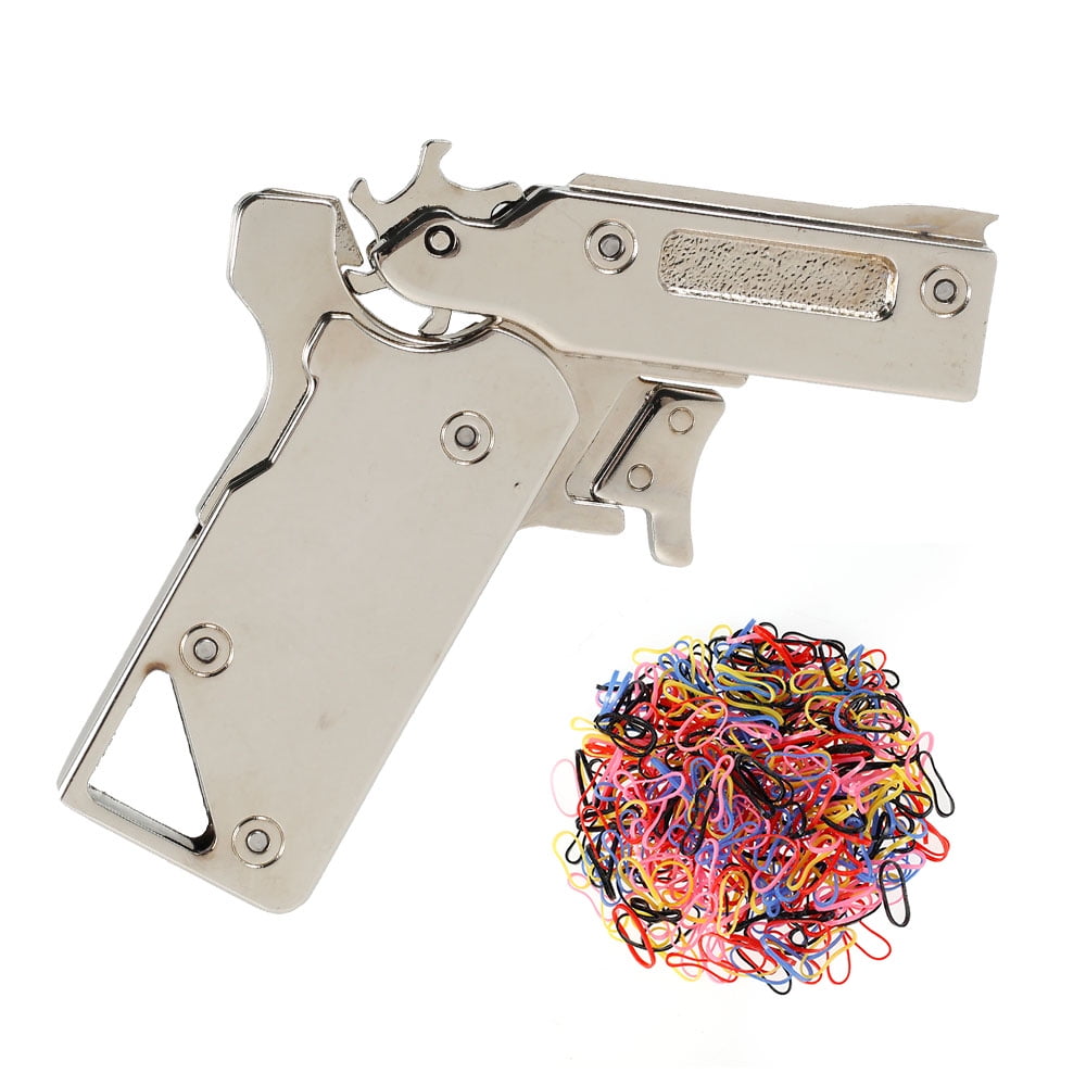 Wooden Elastic Rubber Band Pistol Launcher Target Practice Shooting Toy Gun 