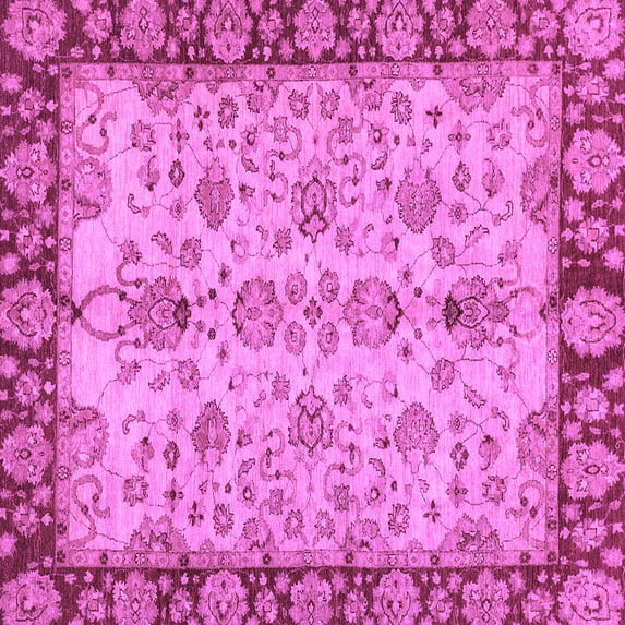 Ahgly Company Indoor Square Oriental Purple Traditional Area Rugs, 5' Square