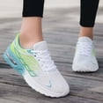 thumbnail image 2 of Lusa 2026 Spring Sport Running Shoes for Women Fashion Gradient Color Elastic Air Platform Sneakers Lightweight Breathable Mesh Lace up Sneakers for Walking Tennis Wear Green 35, 2 of 7