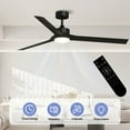 thumbnail image 4 of Bright Corners 60 Inch Downrod Ceiling Fans with Lights and Remote Control, Modern Outdoor Indoor Black 3 Blades LED Lights Smart Ceiling Fans for Bedroom, Living Room, and Patios, 4 of 5