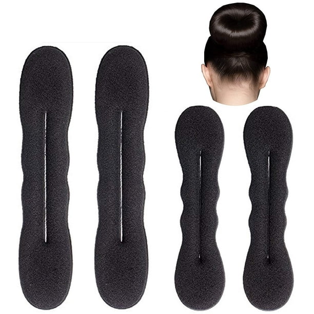 Styla Hair Magic Bun Maker 2 Small, 2 Large Foam Sponge Bun Shaper Hair Accessories Black Styla Hair Magic Bun Maker 2 Small, 2 Large Foam Sponge Bun Shaper Hair Accessories Black