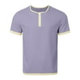 thumbnail image 5 of SOMOWI T-Shirts pour Hommes à Manches Courtes, Doux, Lavés, Col Rond, Confort Quotidien, Violet, Hauts d'Automne Tendance L, 5 of 5