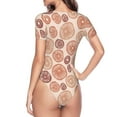 thumbnail image 3 of Uemuo Mushrooms2 Pattern Women's One Piece Short Sleeve Swimsuit Rash Guard Surfing Modest Quick-drying Swimsuit Beach Essentials-X-Large, 3 of 9