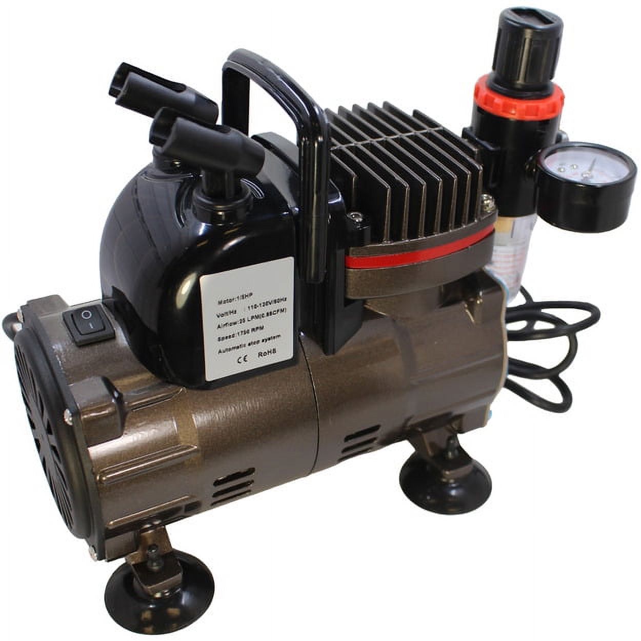 Spaz Stix 50000 Dual Action Gravity Feed Airbrush & Air Compressor Combo