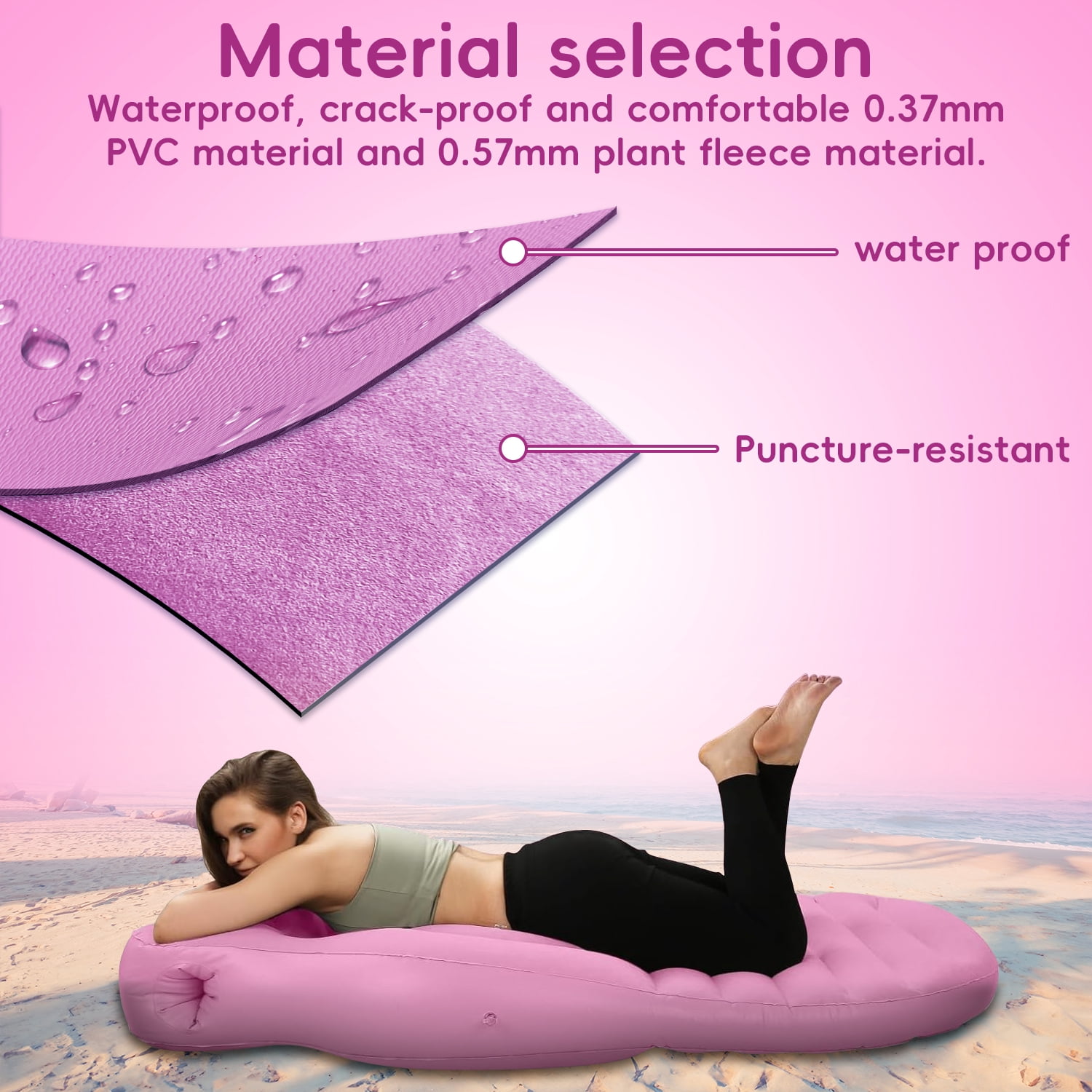 Aorsher Inflatable Pregnancy Pillow with Electric Air Pump, Full Body Maternity Pillow with Belly Hole for Side & Prone Sleeping, Portable Pregnancy Must Haves, Comfortable Airbed for Pregnant Women