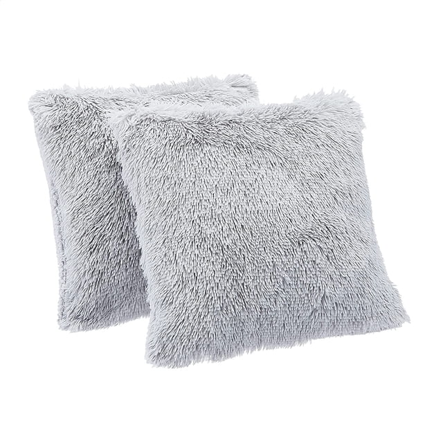 Fundas de cojines de piel sintética, 40 x 40 cm, juego de 2 - gris claro JAMW Sencillez